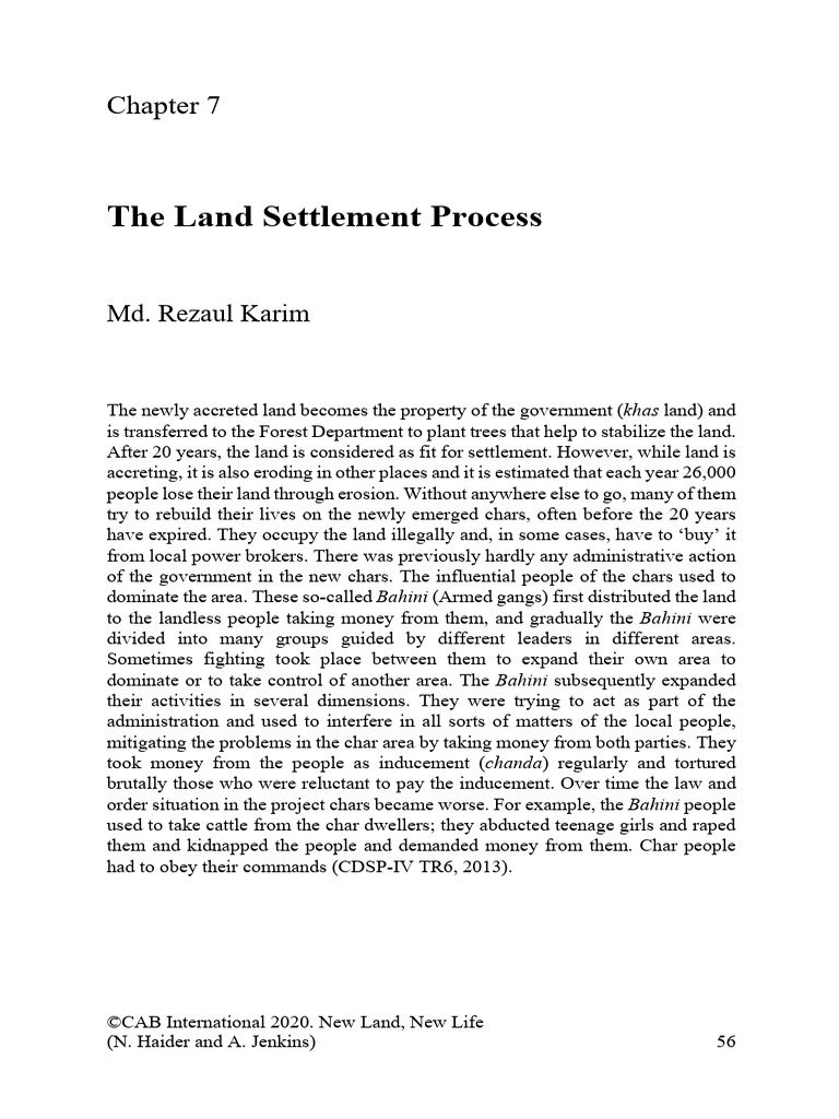 Karim 2020 the land settlement process pdf