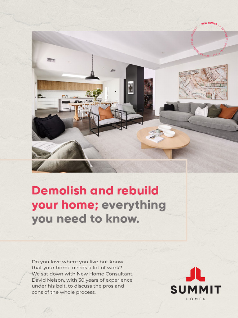 Demolish And Rebuild Guide Summit Homes Pdf Renovation