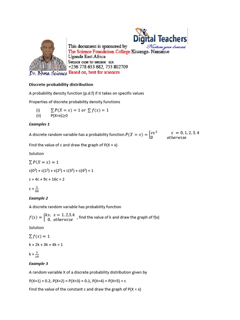 Mean of Probability Density Function | PDF | Probability Distribution ...