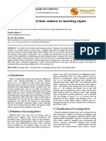 Learning Styles and Their Relation To Te