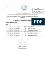 Horário Exame Recorrencia QUIM