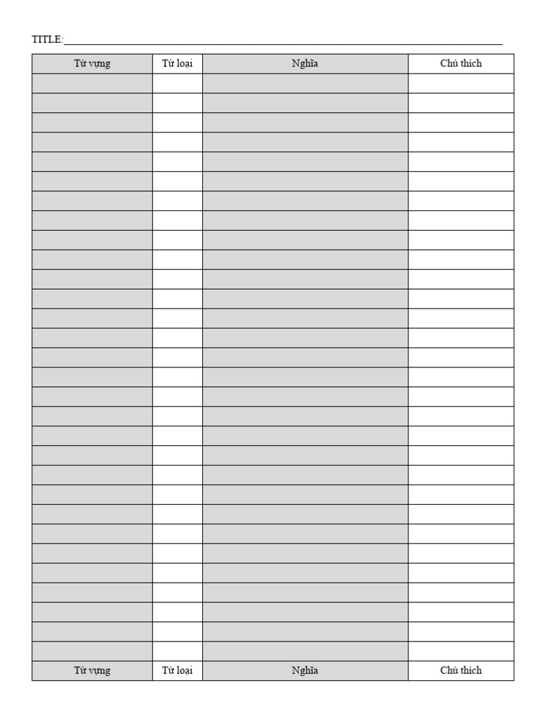 Giấy Note Từ Vựng | PDF