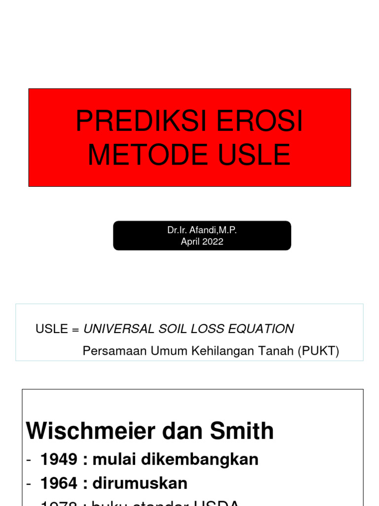 Prediksi Erosi Menggunakan Metode USLE | PDF | Sains & Matematika