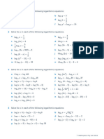 3.07 Logarithmic Equations - Worksheet