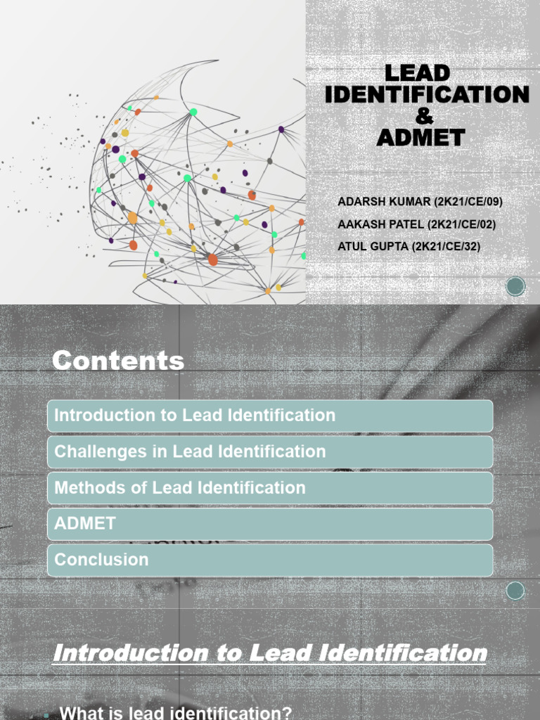Lead Identification and ADMET Overview | PDF | Drug Discovery | Drug Design