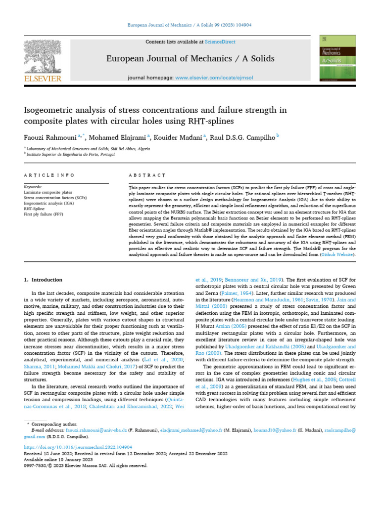 Isogeometric Analysis of Stress Concentrations and Failure Strength in ...
