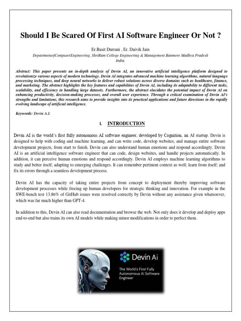 Devin AI: The Future of Software Engineering | PDF | Artificial ...