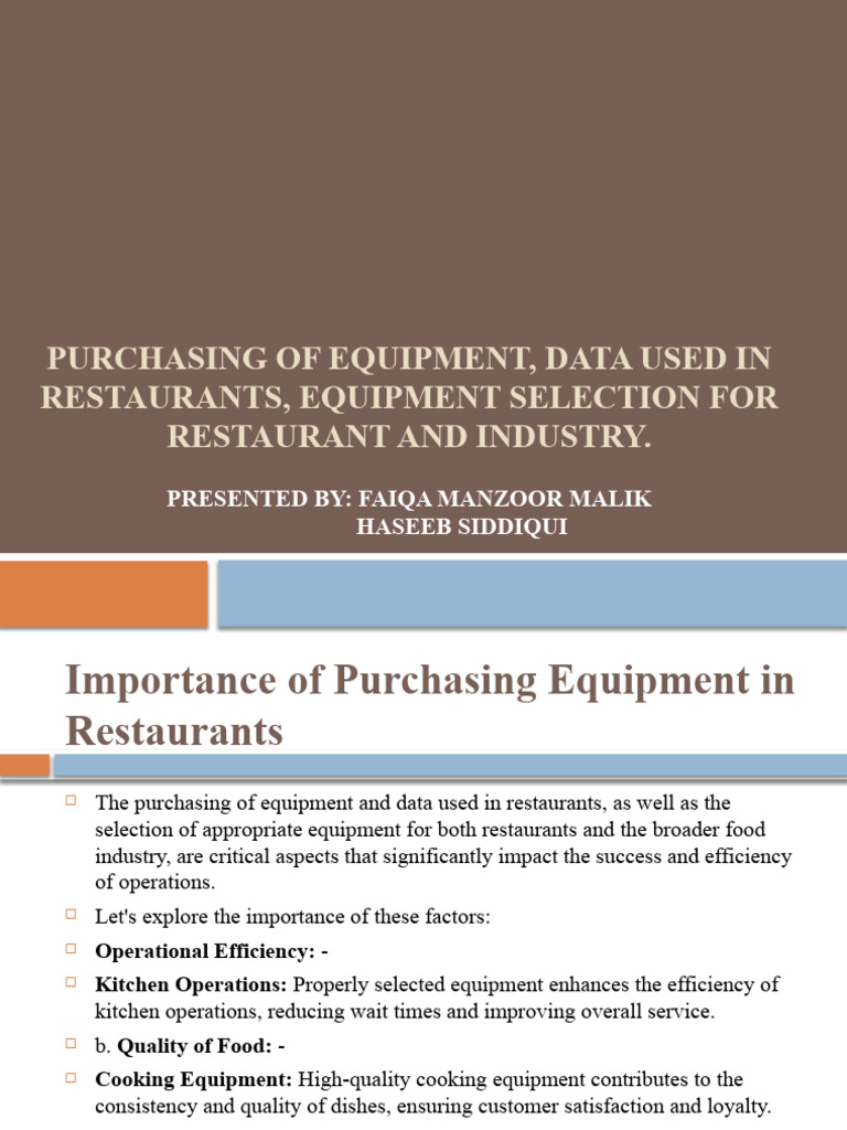 Curated visual reference: Essential Equipment Purchasing For Restaurants Pdf Photo Inspiration