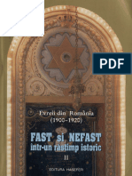 Evreii Romania Xx Documente Marturii 1900 1920 Fast Nefast Rastimp Istoric Vol II 2003
