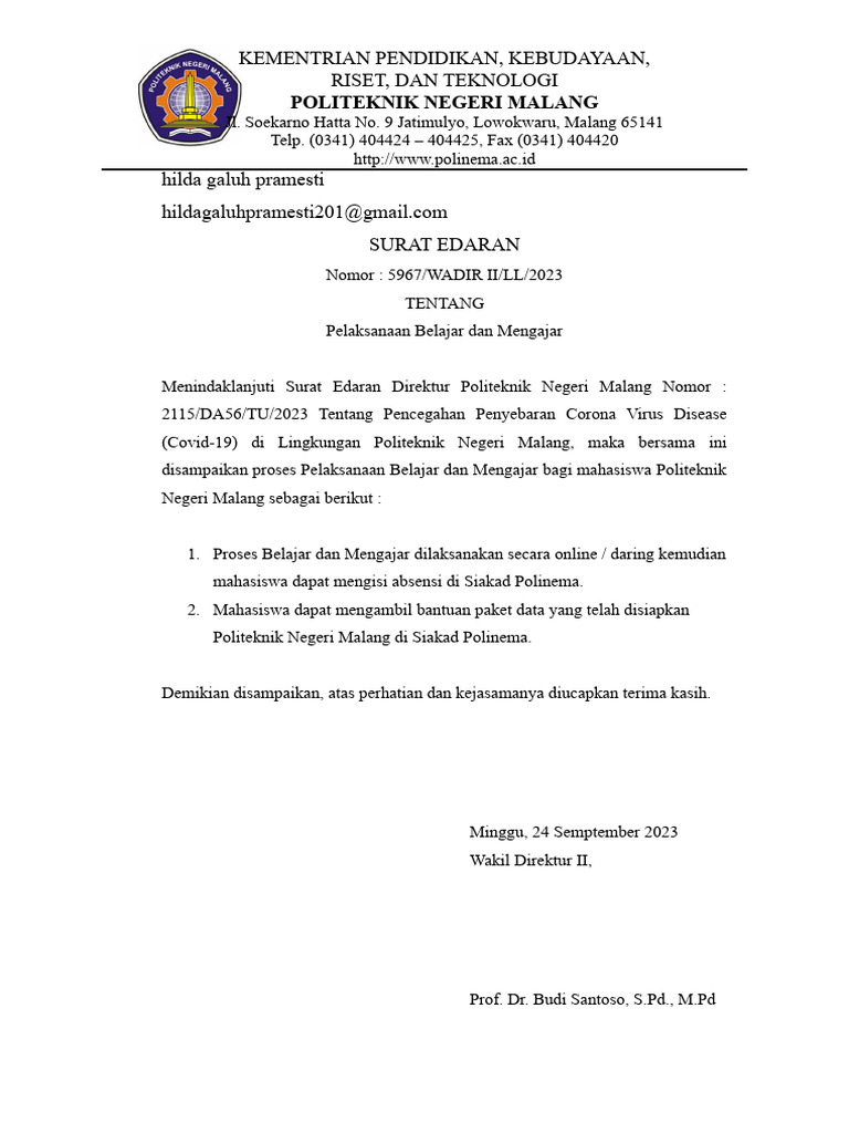 Surat Edaran | PDF