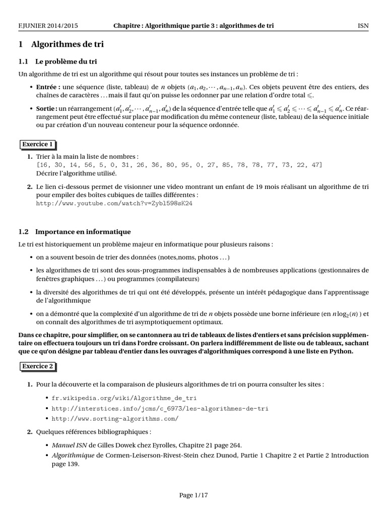 Algorithmes de tri en Python et méthodes | PDF | Structure de contrôle ...