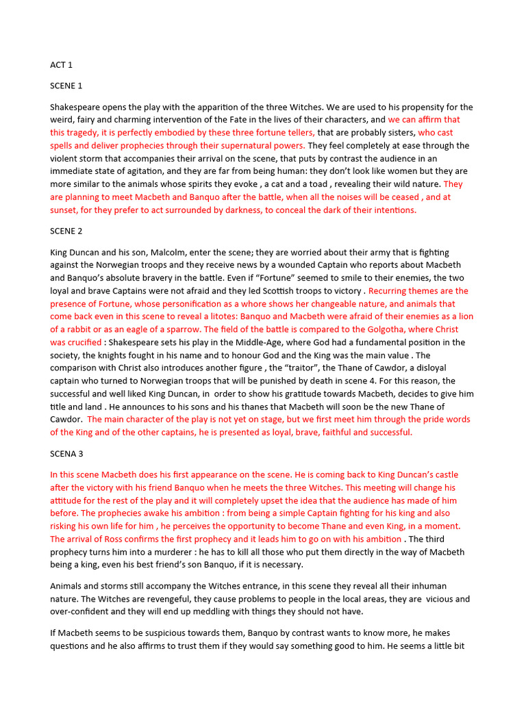 Macbeth Act 1: Ambition and Betrayal | PDF | Macbeth