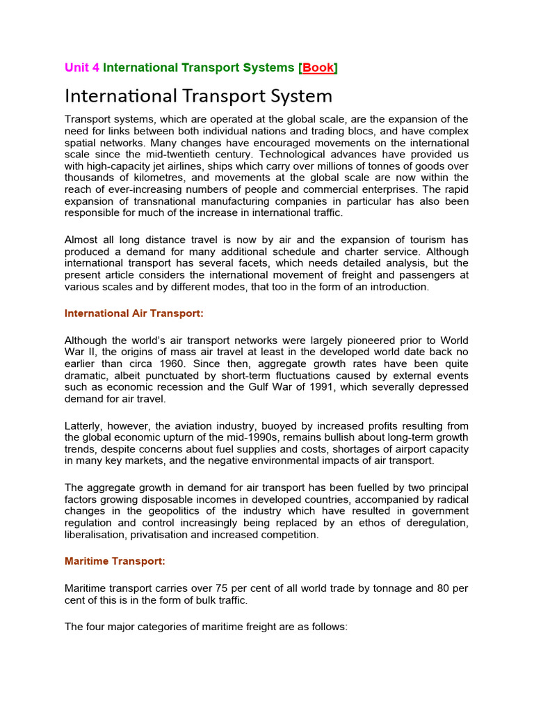 International Logistics Unit 4 | PDF | Containerization | Cargo