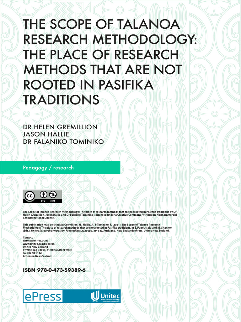 Talanoa Research Methodology Insights | PDF | Methodology | Qualitative ...