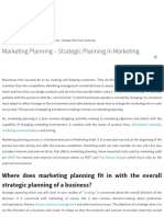 Marketing Planning - Strategic Planning in Marketing