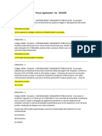 PROVA REGIMENTAL- A1 - CONTABILIDADE E ORÇAMENTO PUBLICO E CONHECIMENTOS - AAM