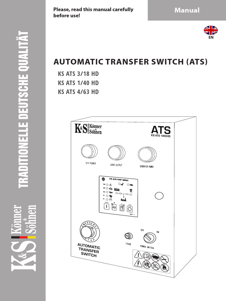 Automatic Transfer Switch Guide | PDF | Mains Electricity | Power Supply