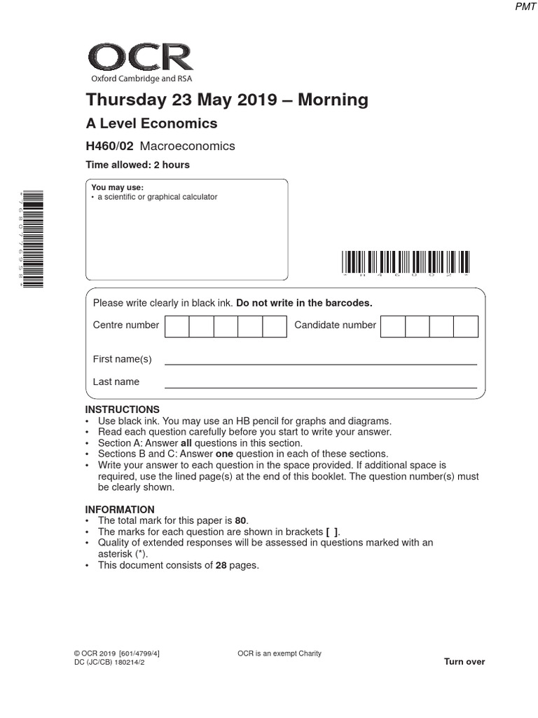 June 2019 QP Paper 2 OCR Economics ALevel PDF Taxes Government