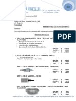 Venta e instalación de 01 válvula multiport,mantto. inyector, vál. antisifón, vál. pie y manguer