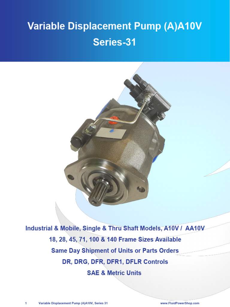 A10V Series 31 Variable Displacement Pump | PDF | Engines ...