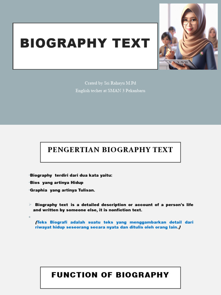Biography Text | PDF | Seni & Disiplin Bahasa | Kajian Bahasa Asing