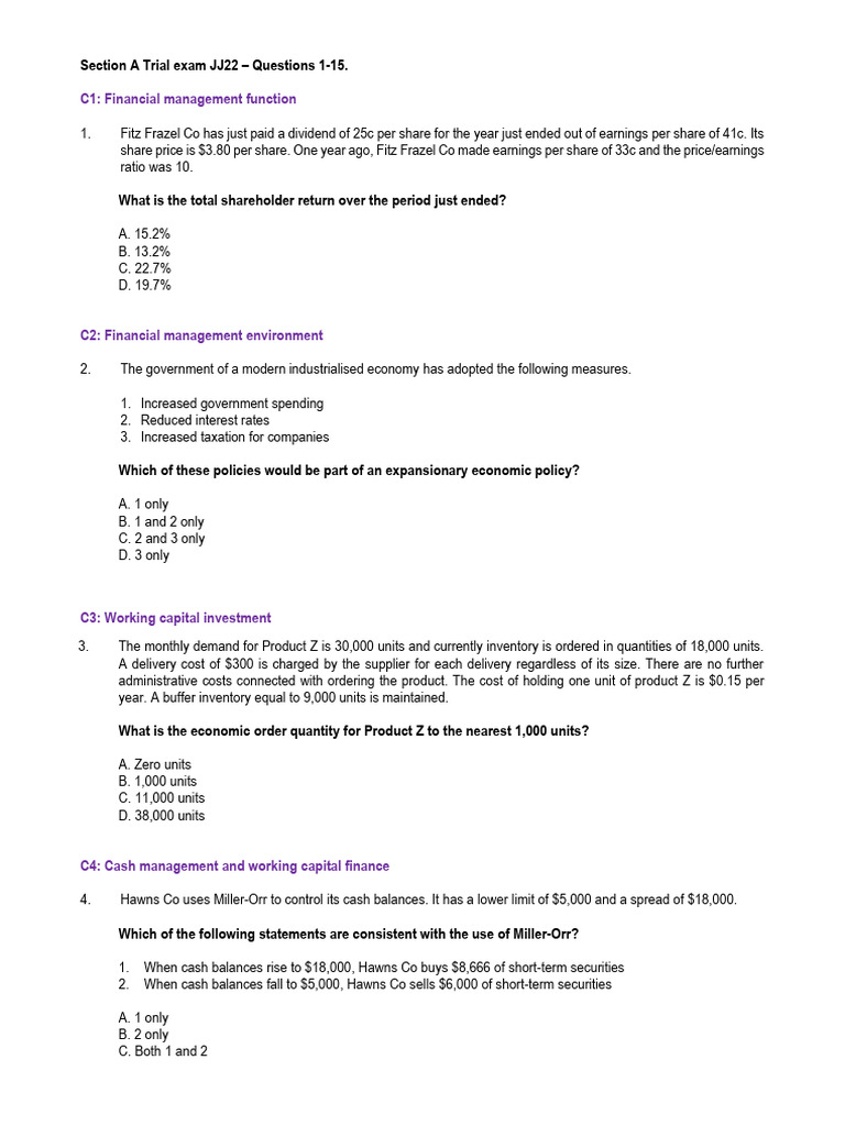 IRCSET Trial Exam Overview | PDF | Valuation (Finance) | Interest