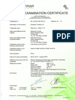 EU Type Examination Certificate of The Lift