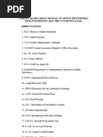 Cabinet Secretariat Manual of Office Procedures May 2003 Twelfth Edition