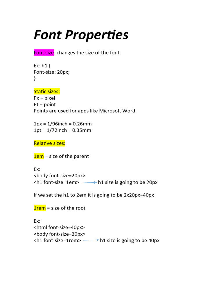6.1 Font Proprerties | PDF | Teaching Methods & Materials