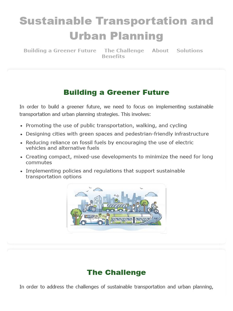 Sustainable Transport & Urban Planning | PDF | Sustainable Transport ...