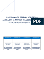 Ejemplo Programa de Gestión Manejo Manual de Cargas
