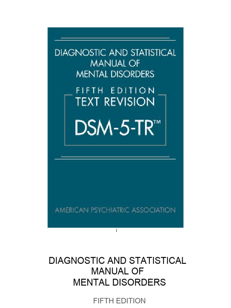 DSM 5 TR PDF Diagnostic And Statistical Manual Of Mental Disorders Dsm 5