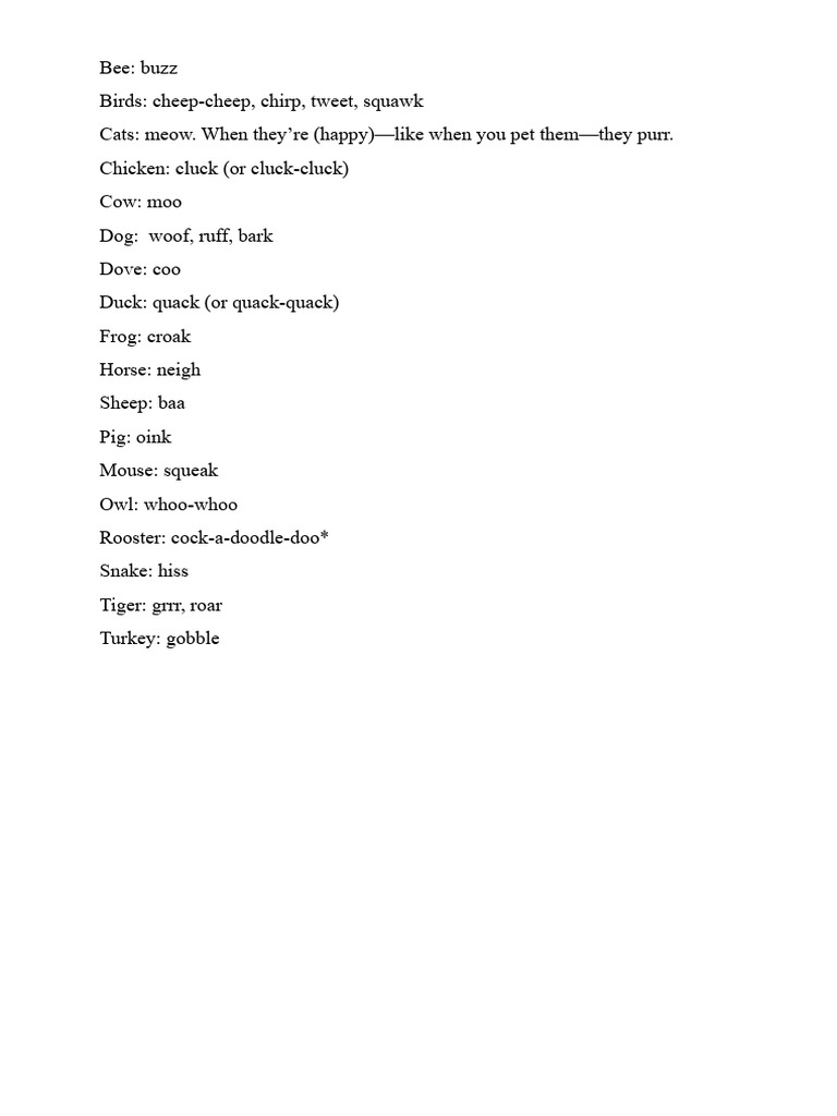 The sounds that animals make pdf