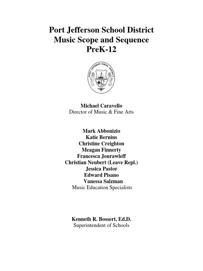 Music Scope and Sequence (Prek12) PDF Singing Creativity