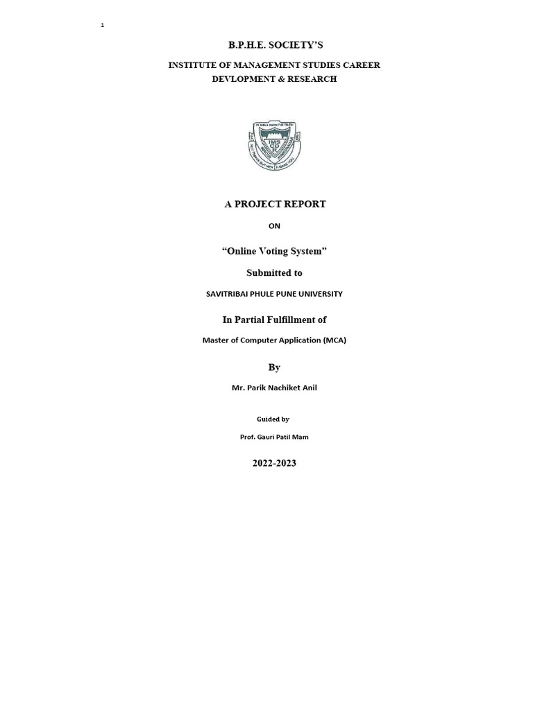 Online Voting System Project Report | PDF | Software Testing | Unit Testing