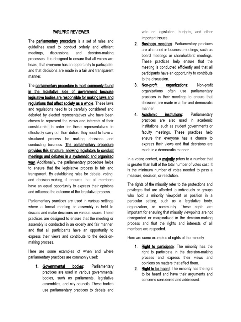 Understanding Parliamentary Procedure | PDF | United States Senate ...