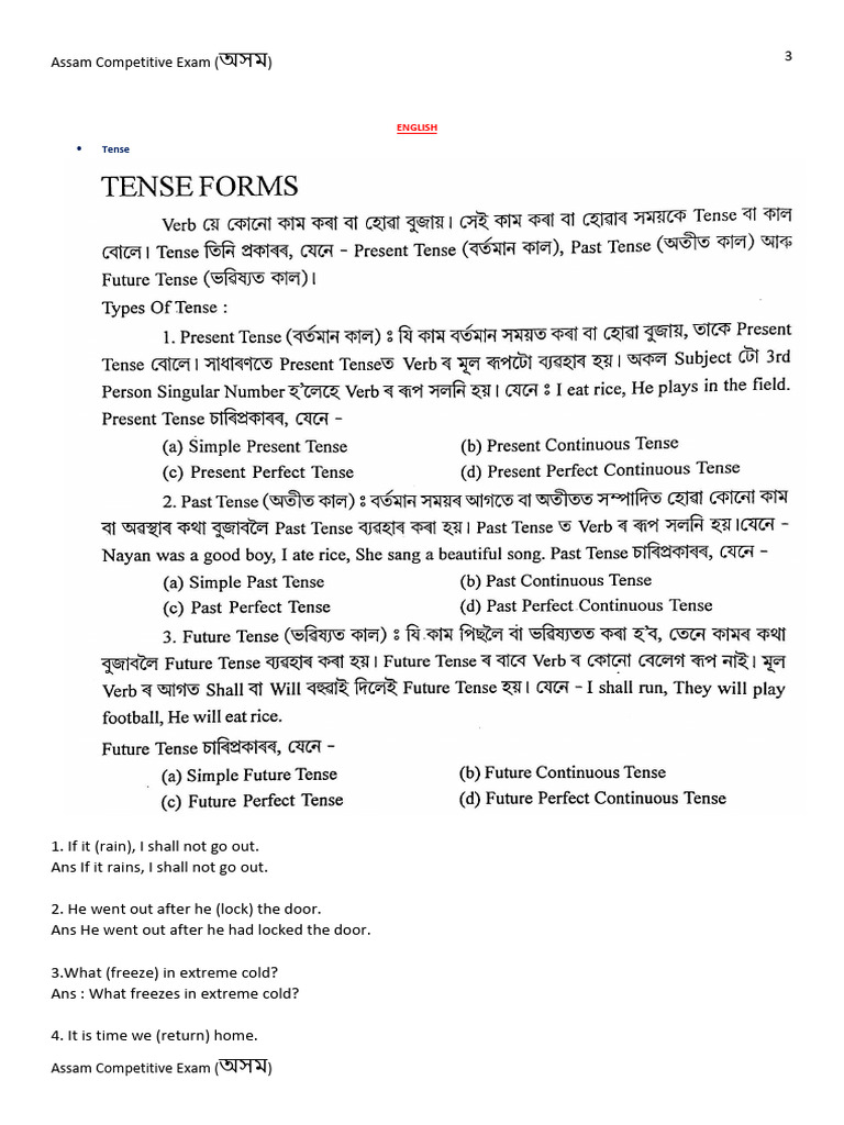 English Pdf Grammatical Tense Subject Grammar