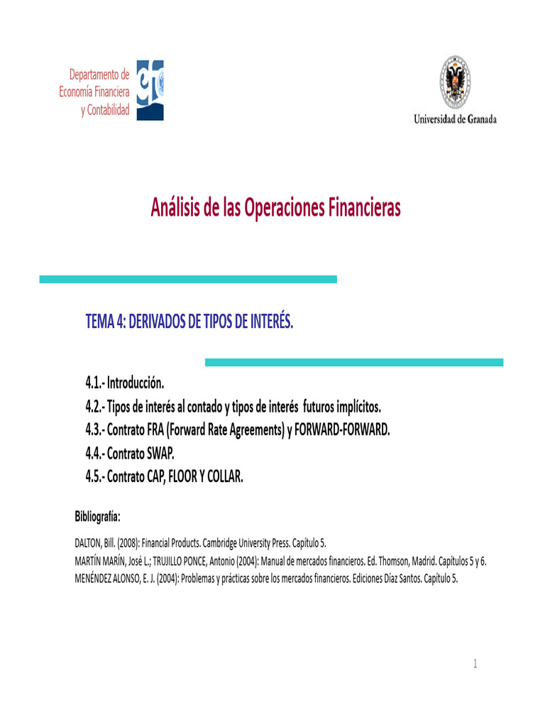 Análisis de Derivados Financieros | PDF | Swap (Finanzas) | Tasas de ...