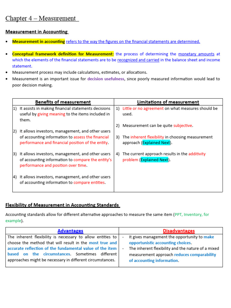 Chapter 4 - Measurement | PDF | Historical Cost | Fair Value