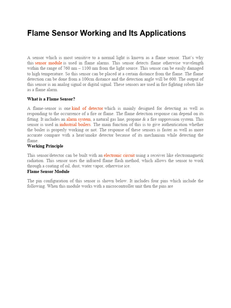 Flame Sensor | PDF | Sensor | Electrical Engineering