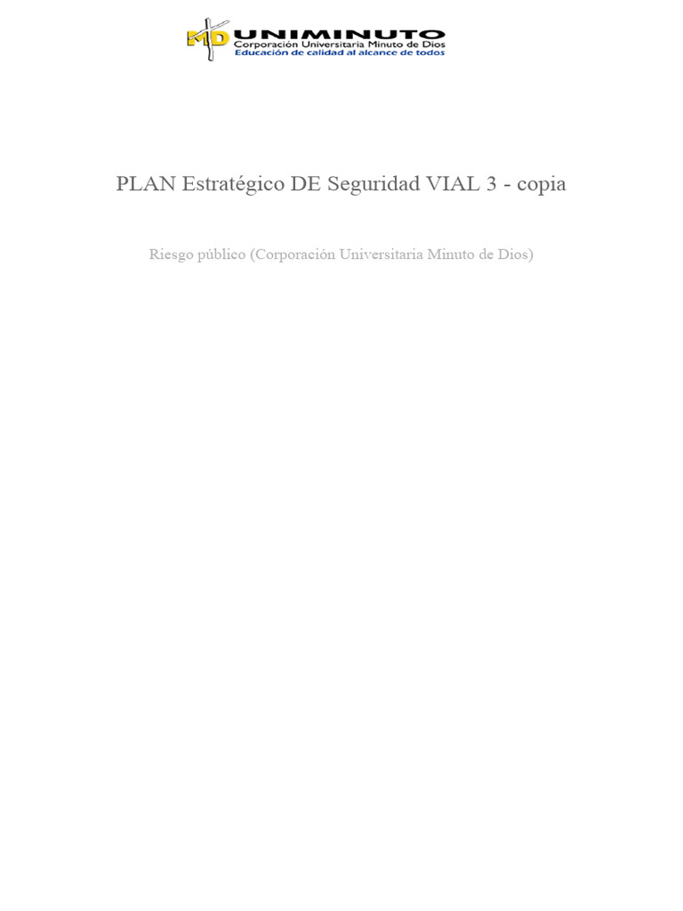 Plan Estratégico de Seguridad Vial 2024 | PDF | Accidente de tráfico ...
