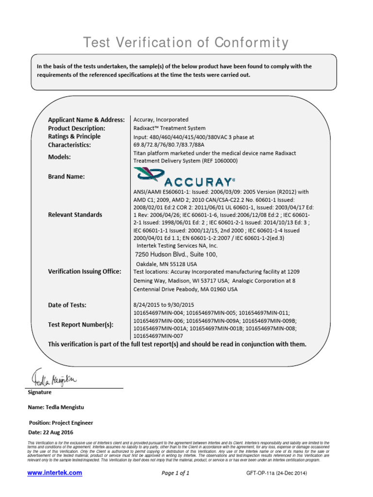 RX - Intertek Cert GFT-OP-11a 12-22-14 (Acc) - SC4 | PDF | Science ...