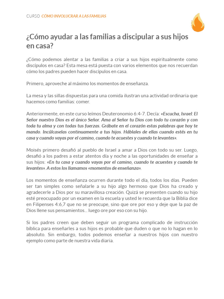 ¿Cómo Ayudar A Las Familias A Discipular A Sus Hijos en Casa | PDF ...