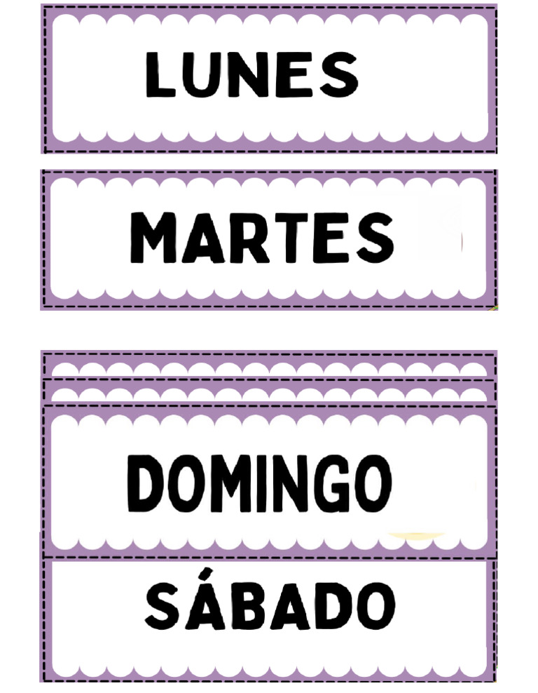 DIAS DE LA SEMANA | PDF