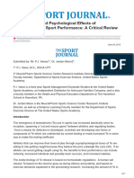 Physiological and Psychological Effects of Testosterone On Sport Performance - A Critical Review of Literature