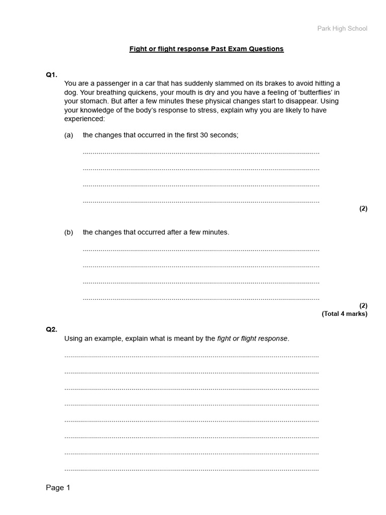 Fight or Flight Response | Download Free PDF | Fight Or Flight Response ...