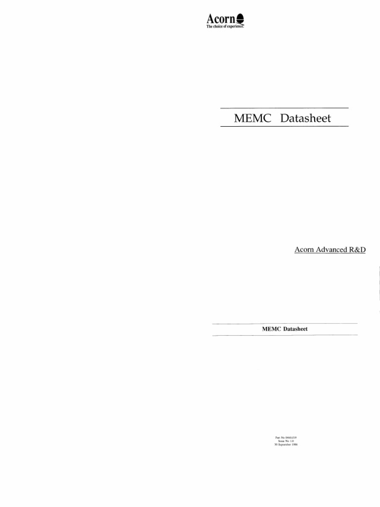MEMC Datasheet Sep86 | PDF