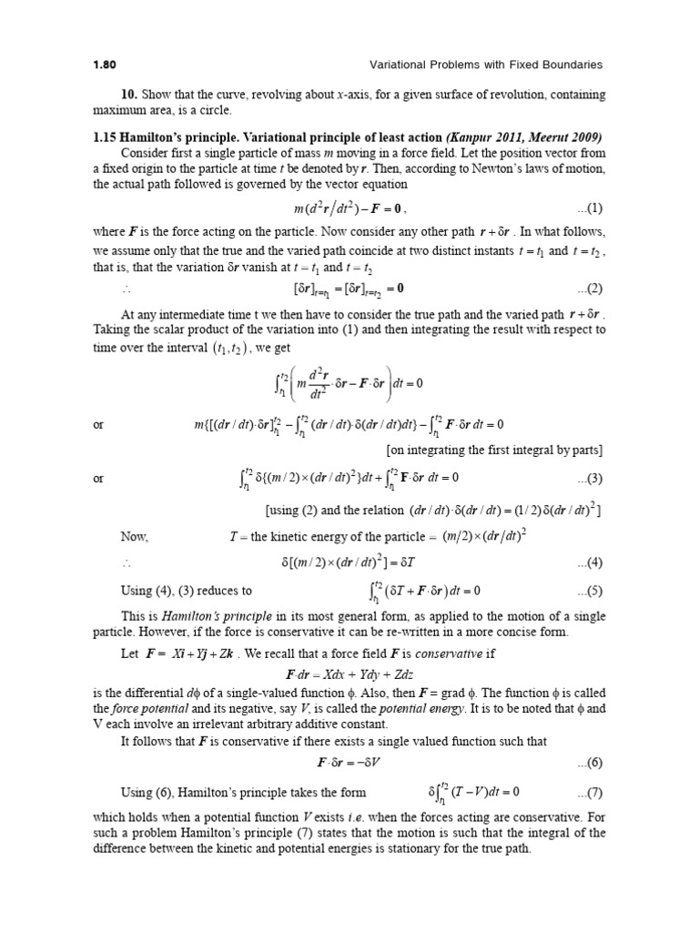 Hamilton s principle variational principle of least action pdf