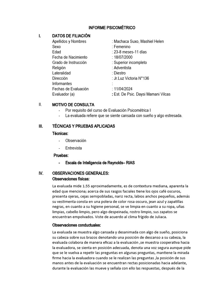 INFORME | PDF | Cociente de inteligencia | Inteligencia