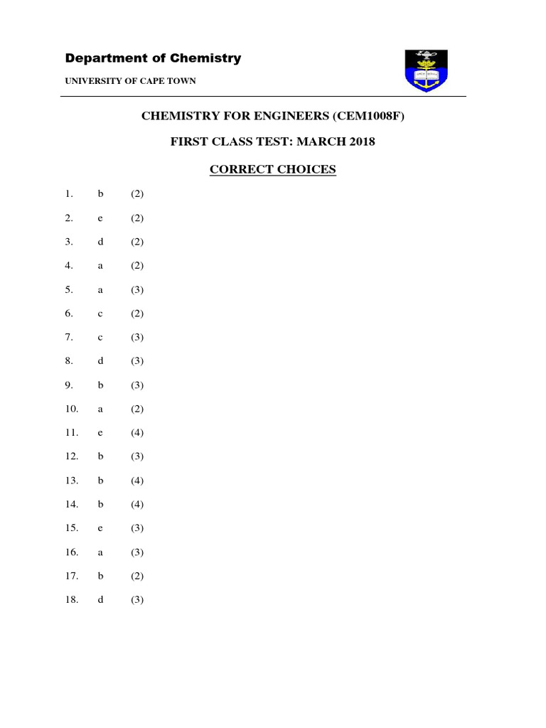 CEM1008F First Class Test Answers | PDF | Teaching Methods & Materials ...